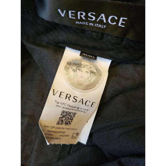 Versace Collection Mens Straight Leg Dress Pants Black EUR 50 180/84A Italy - Picture 4 of 8